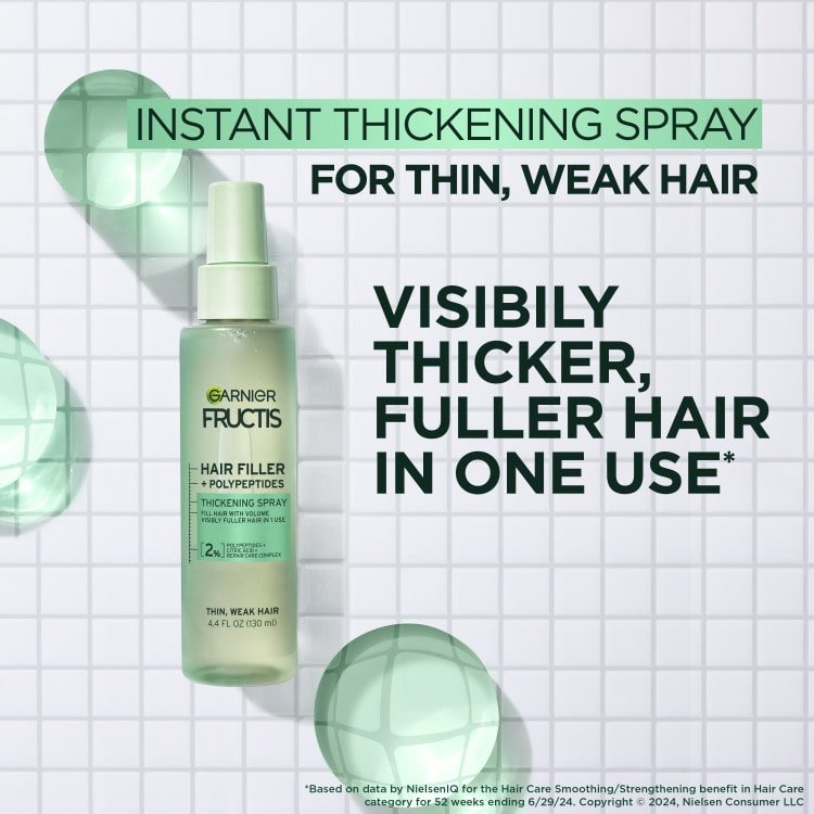 Fructis Hair Filler + Polypeptides Thickening Spray for visibly, thicker, fuller hair in one use